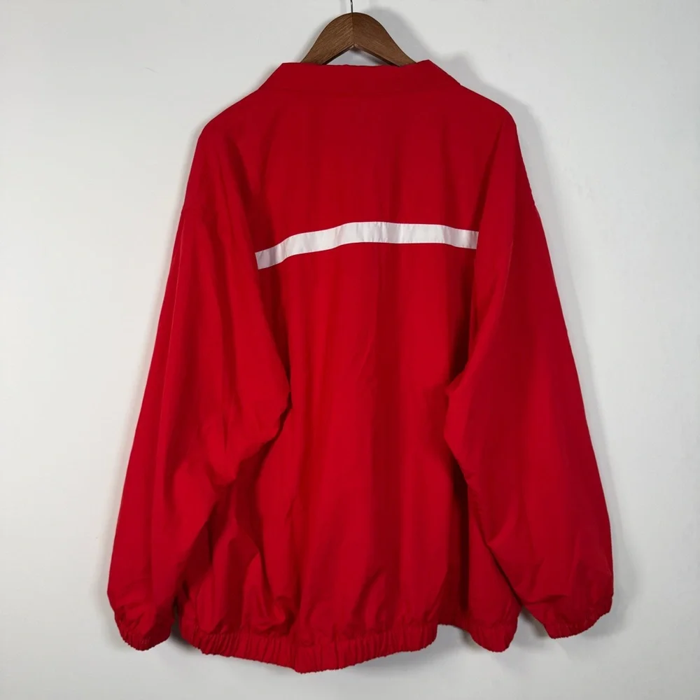 Vintage Nike Y2K Windbreaker‎ Jacket Red and White 2XL